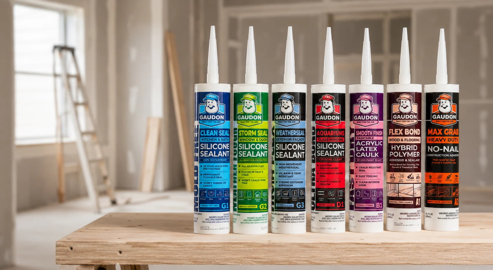 GAUDON product line-up on a workshop bench
